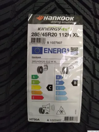 4x 285/45 R20 112H Ganzjahrreifen Hankook Kinergy 4s  7mm DOT 4823 - Bild 1