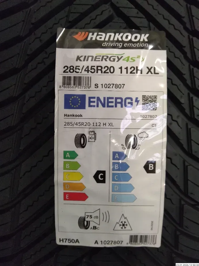 4x 285/45 R20 112H Ganzjahrreifen Hankook Kinergy 4s  7mm DOT 4823 - Bild 1