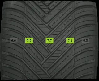 4x 285/45 R20 112H Ganzjahrreifen Hankook Kinergy 4s  7mm DOT 4823 - Bild 5